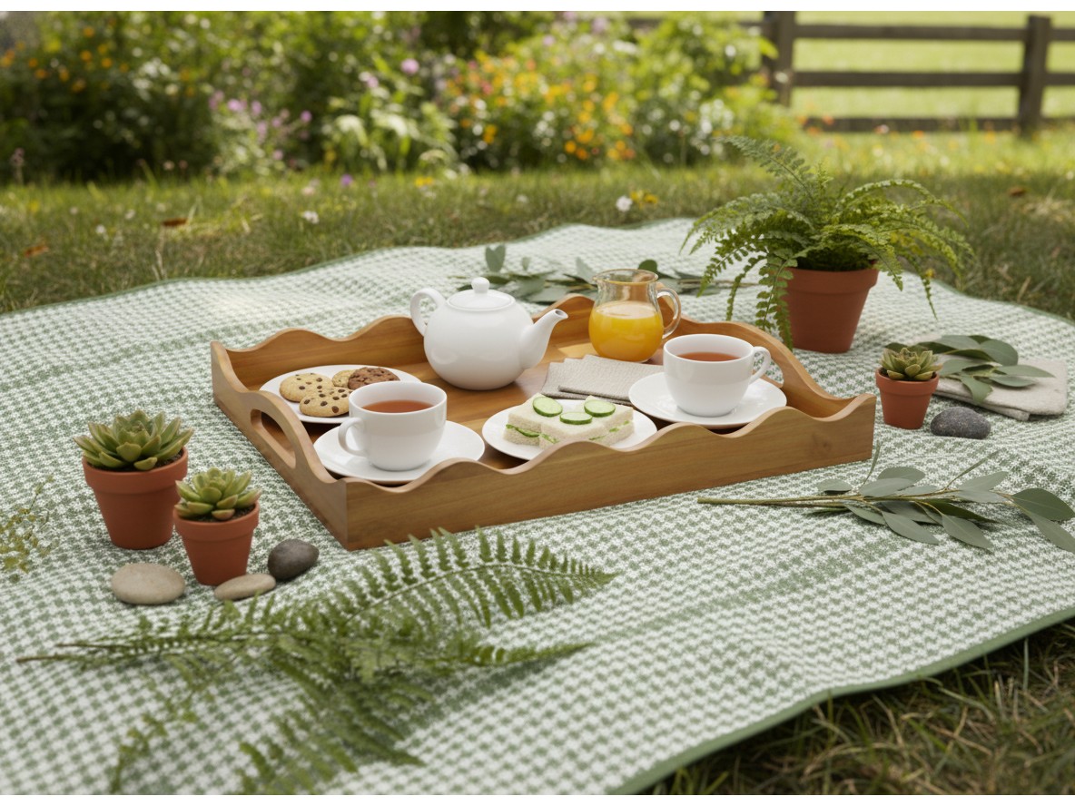 Exquisite Acacia Wood Serving Tray - US & EU Home Decor
