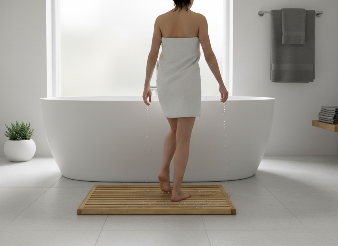Acacia Wood Bath Mat | Premium & Durable for US & EU Bathrooms