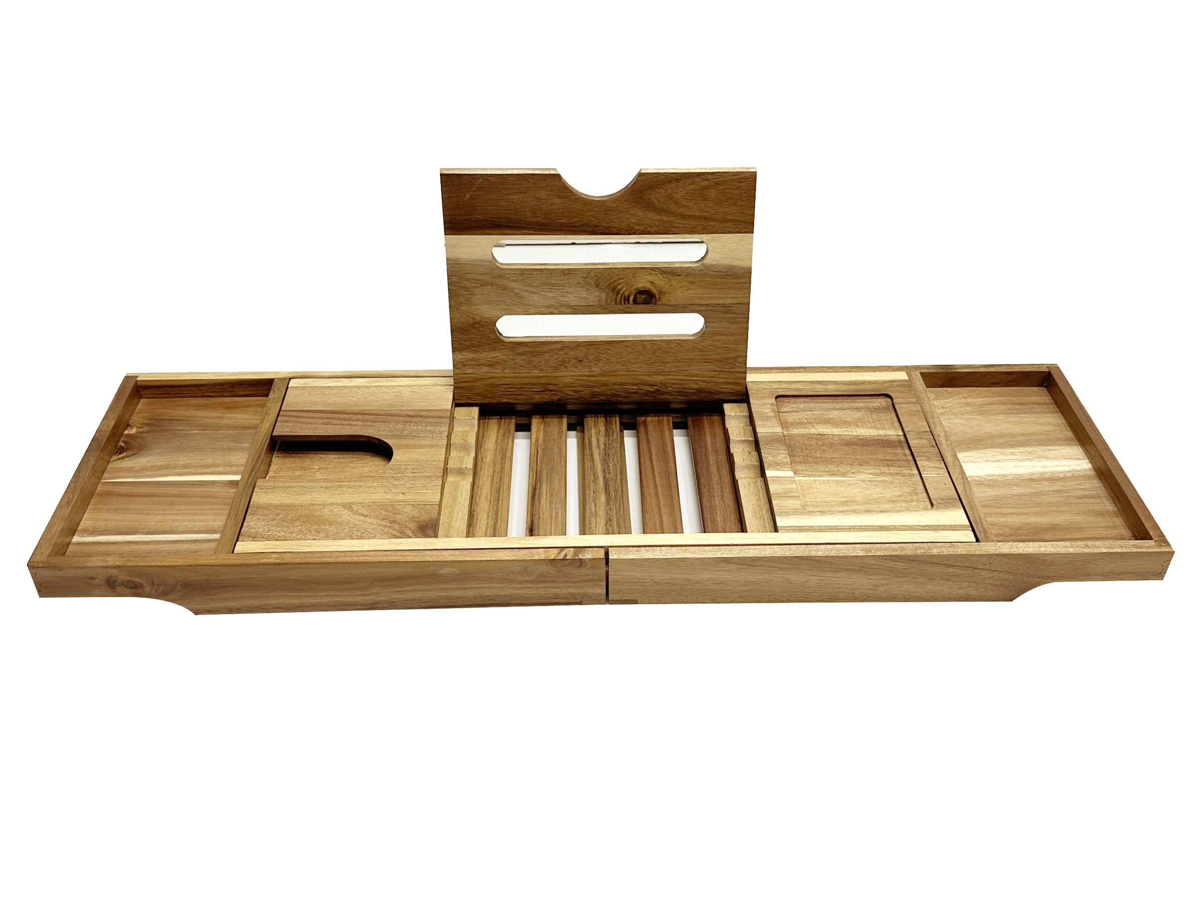 Acacia Wood Bath Caddy | Expandable Bathtub Tray US/EU