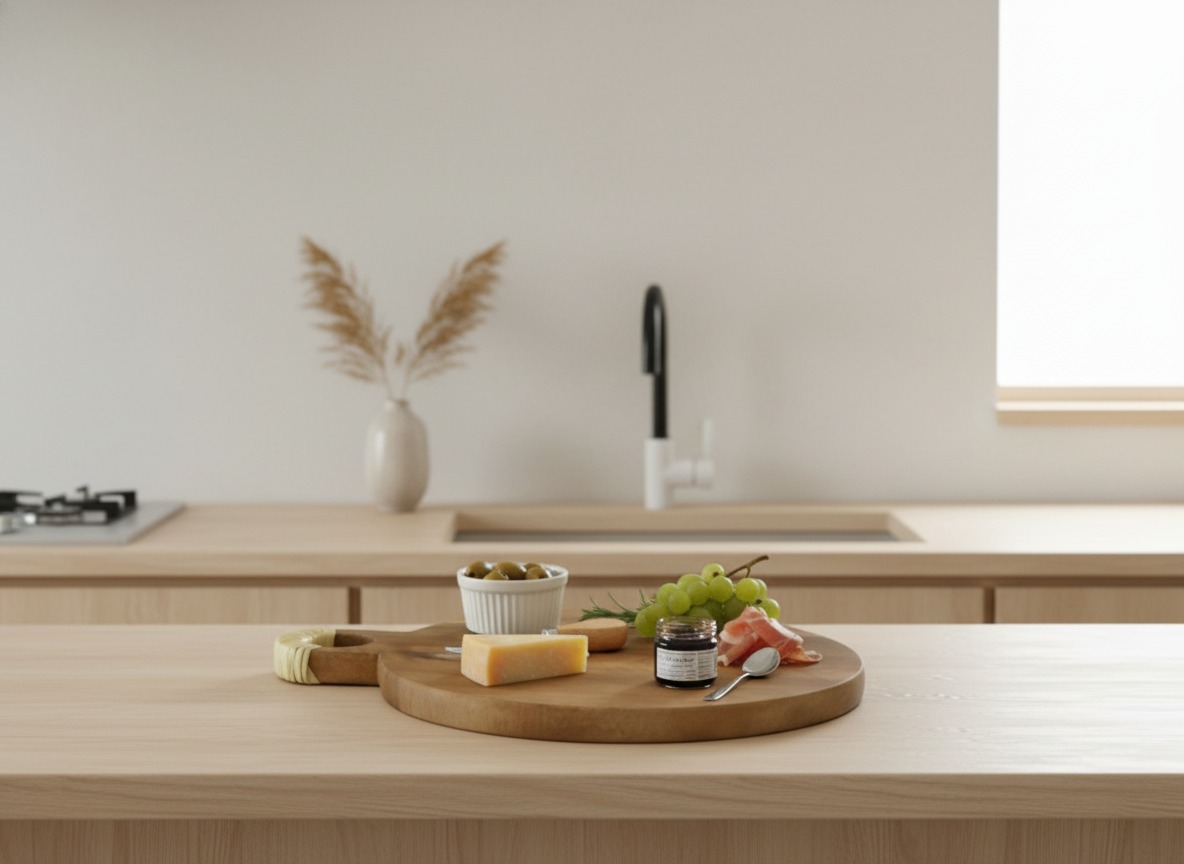 Top-Tier Acacia Wood Cutting Board | Rattan Handle | USA & EU