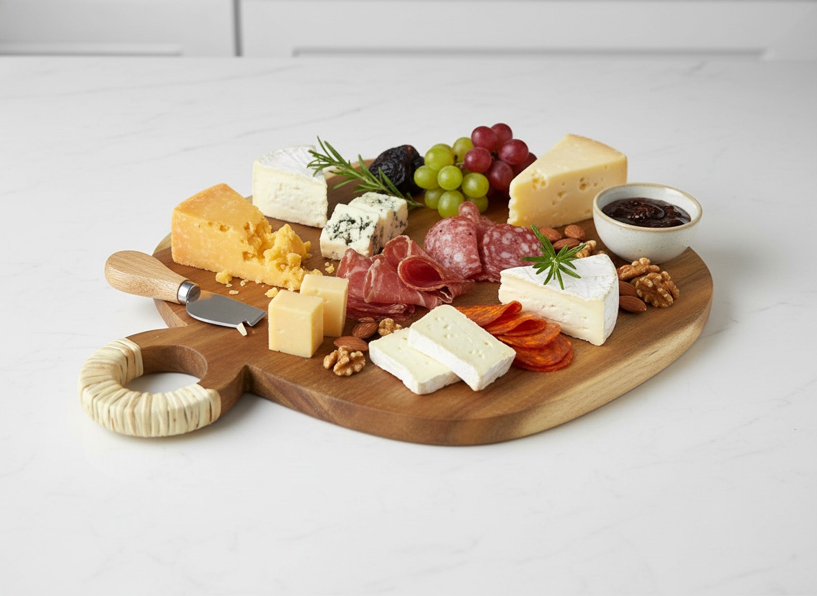 Exquisite Acacia Wood Cutting Board with Rattan Handle | EU & US