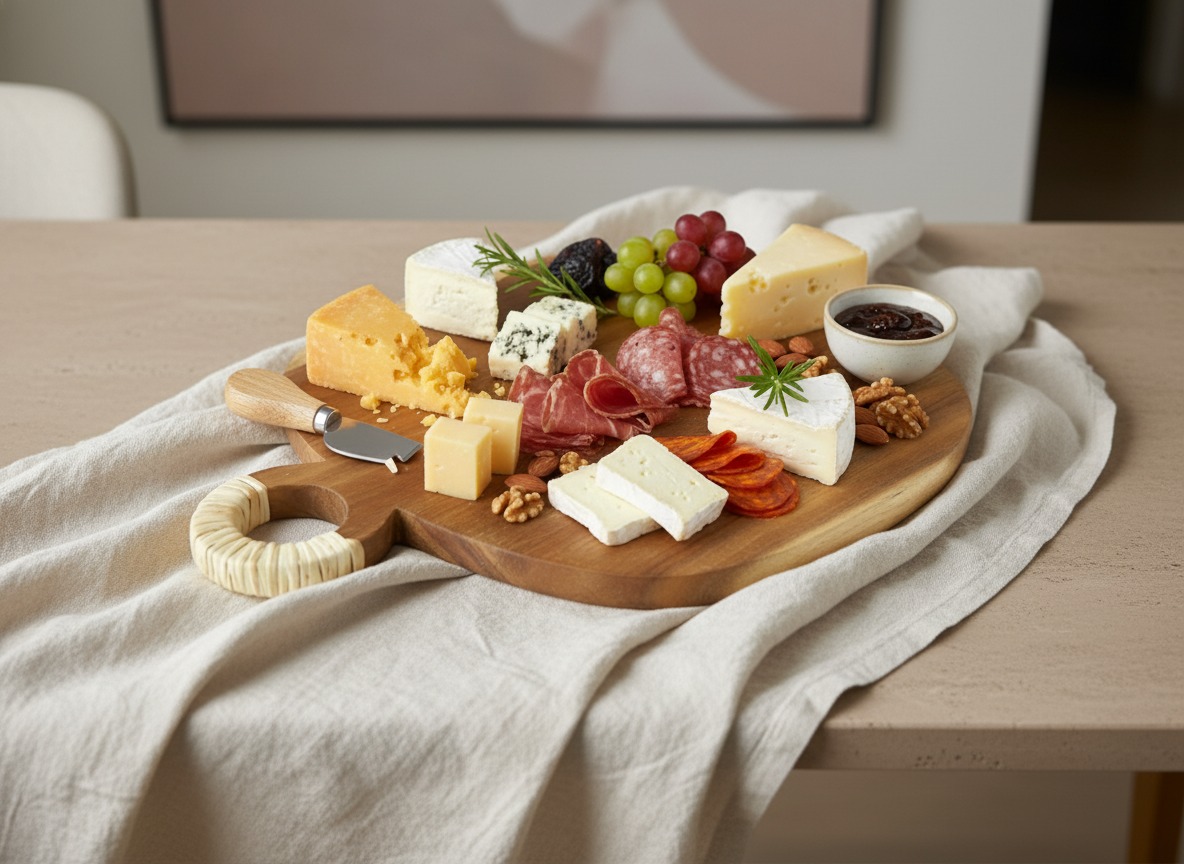 Exquisite Acacia Wood Cutting Board with Rattan Handle | EU & US