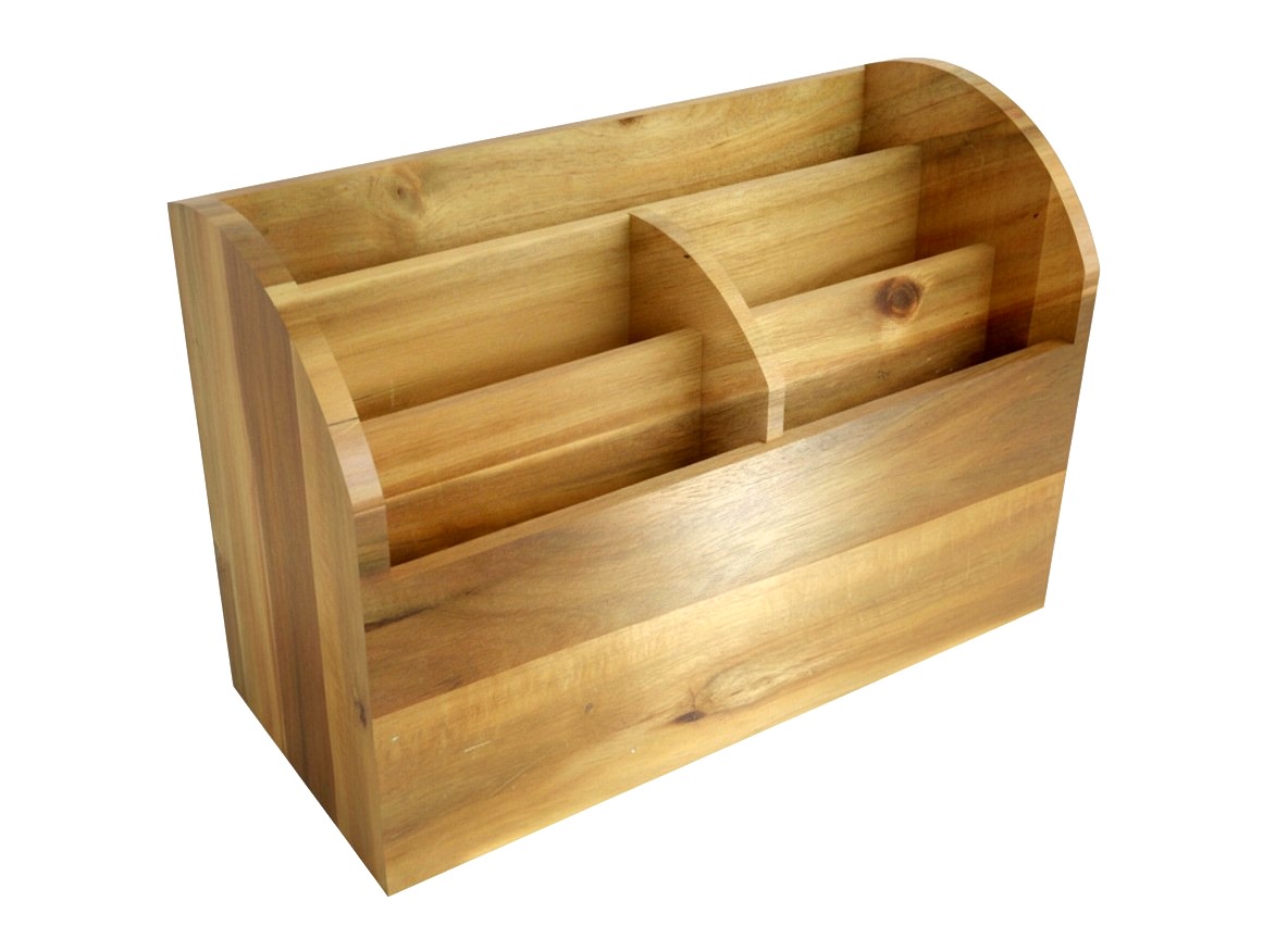 Premium Acacia Wood Mail Sorter for Organized Workspaces
