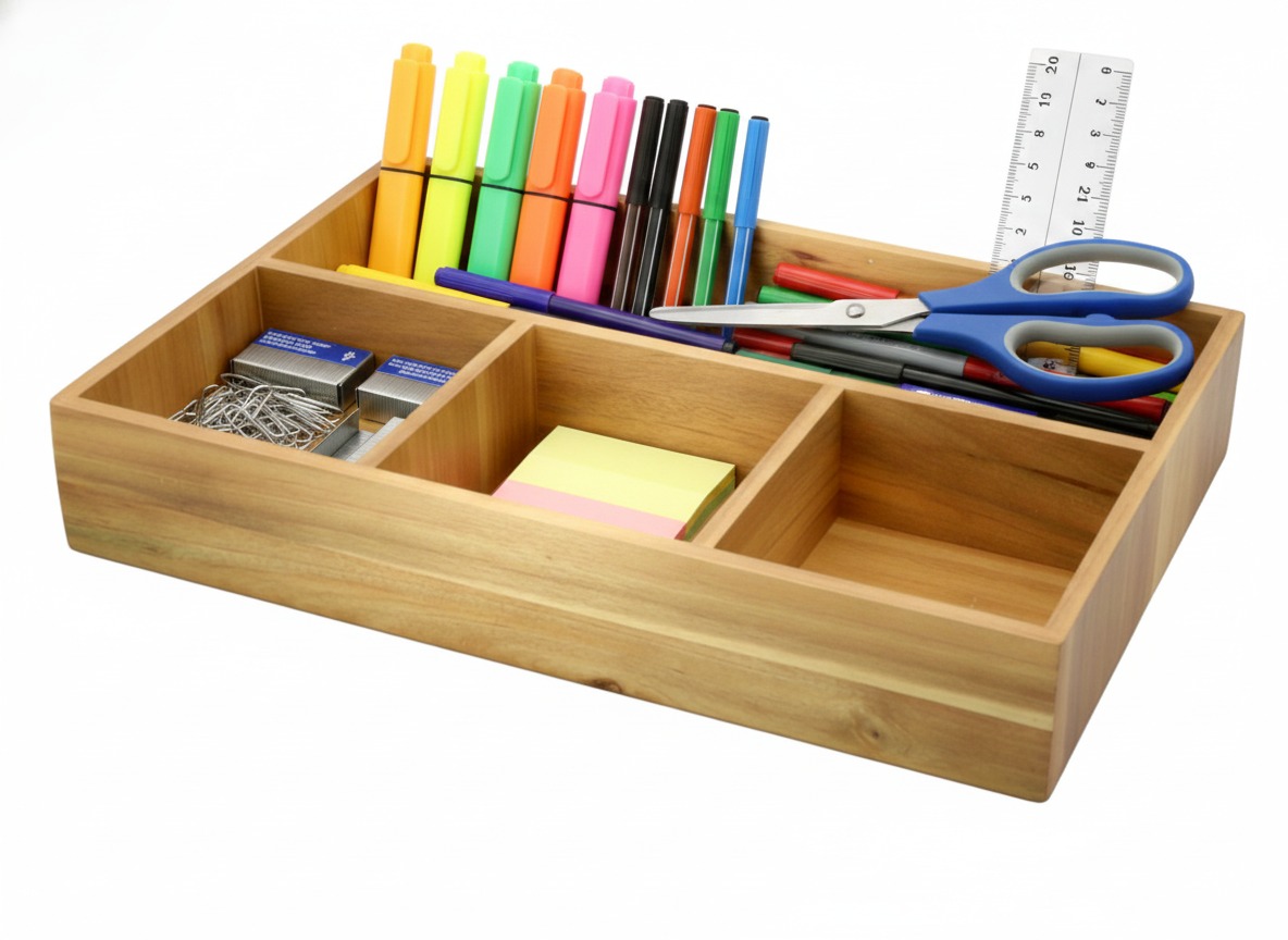 Acacia Wood Desk Organizer | US & EU Sustainable Storage