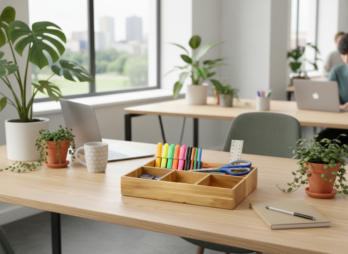 Acacia Wood Desk Organizer | US & EU Sustainable Storage