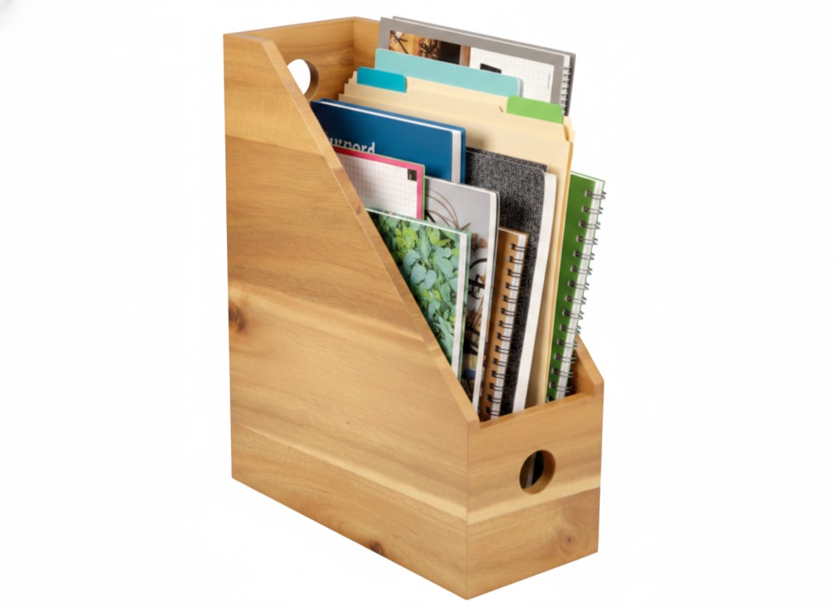 Acacia Wood File Holder & Magazine Rack | US & EU Office