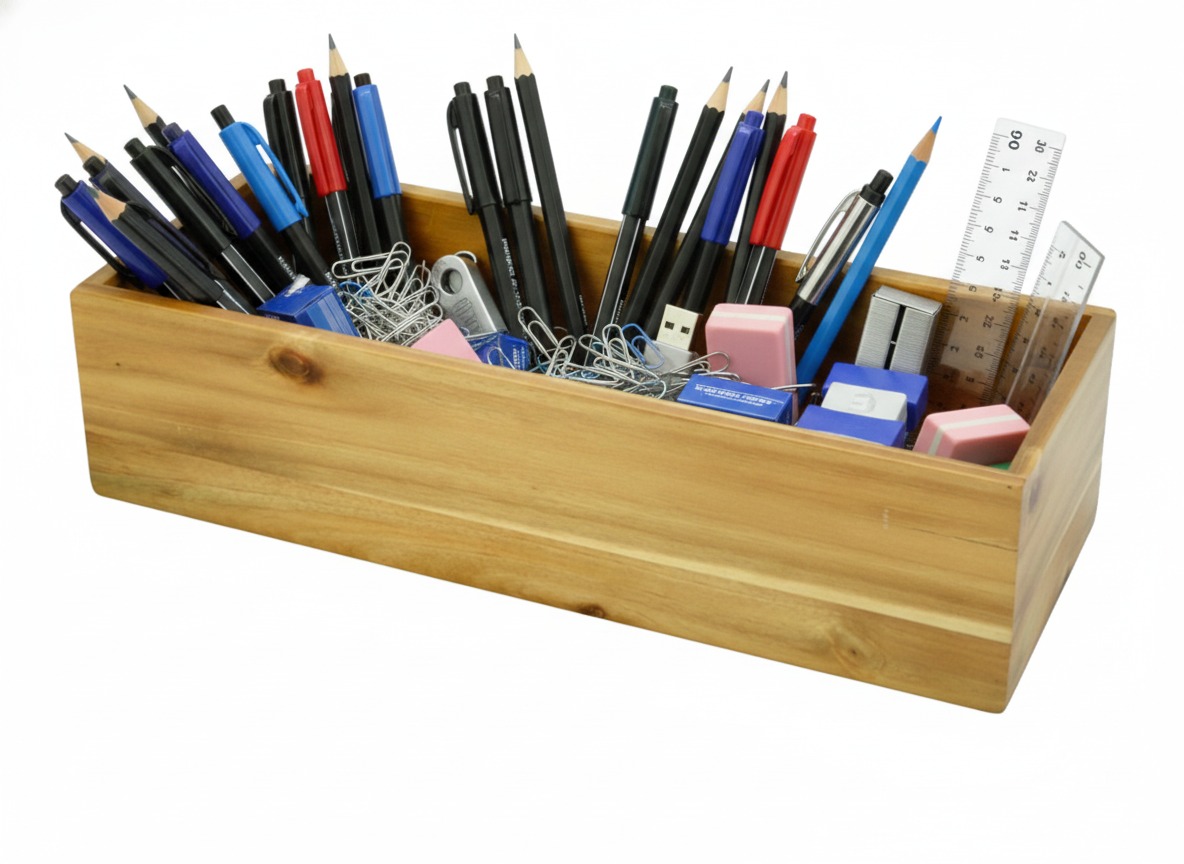 Acacia Wood Desk Organizer | Stylish Storage for US & EU