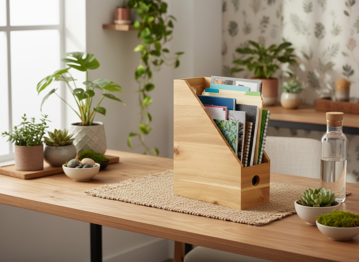 Acacia Wood File Holder & Magazine Rack | US & EU Office
