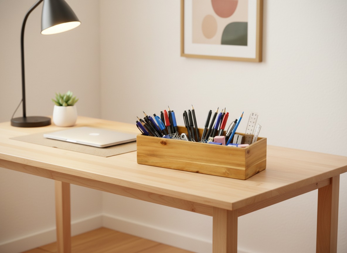 Acacia Wood Desk Organizer | Stylish Storage for US & EU