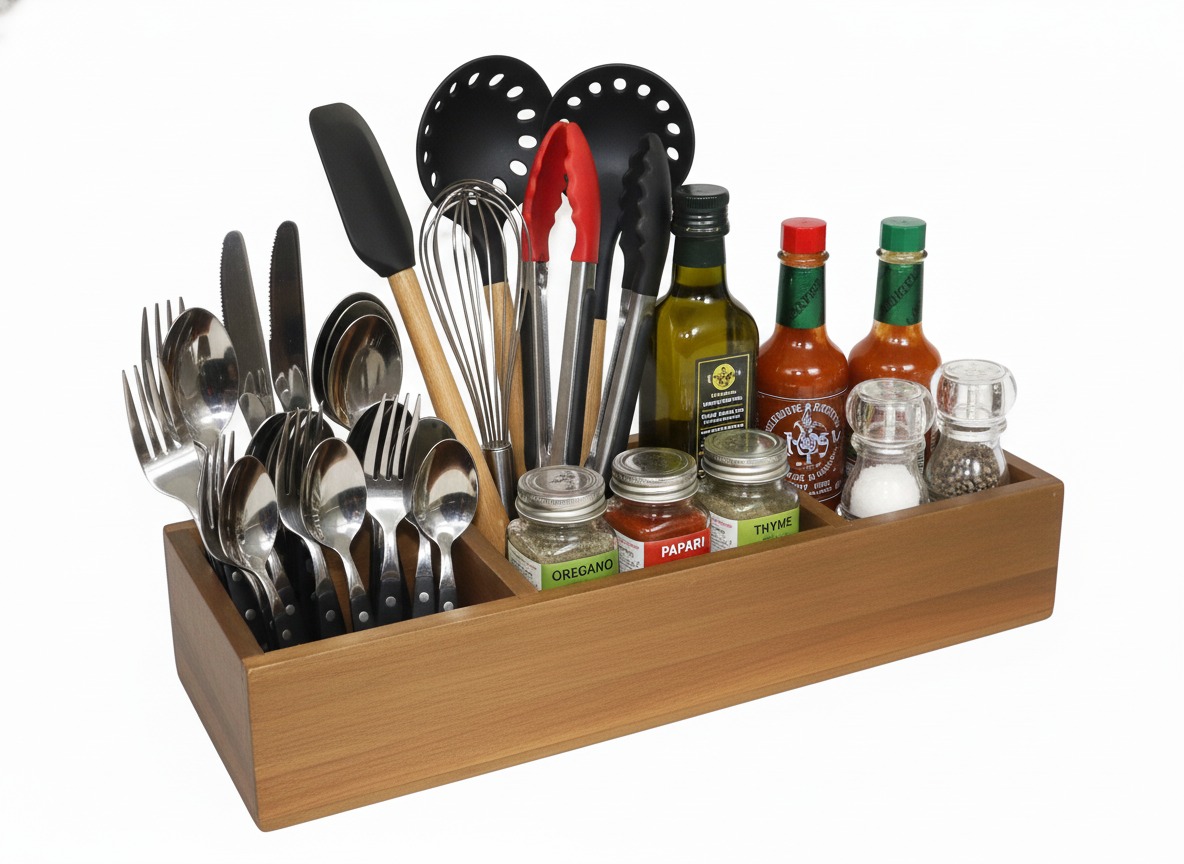 Acacia wood organizer