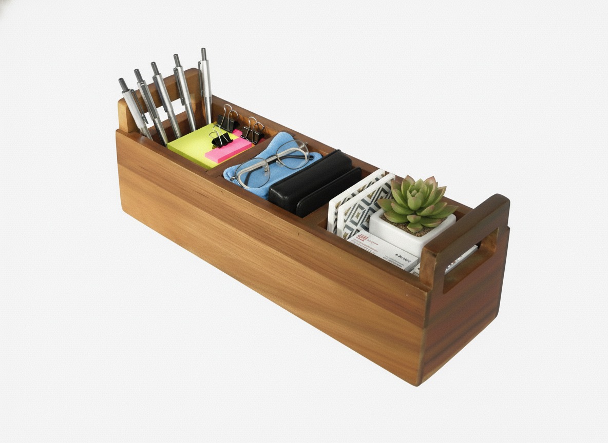 Acacia wood caddy