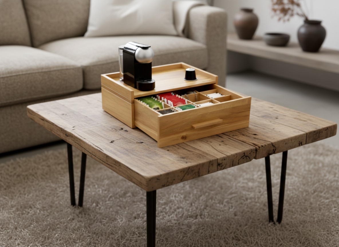 Acacia Wood Tea Coffee Organizer | Wholesale US & EU