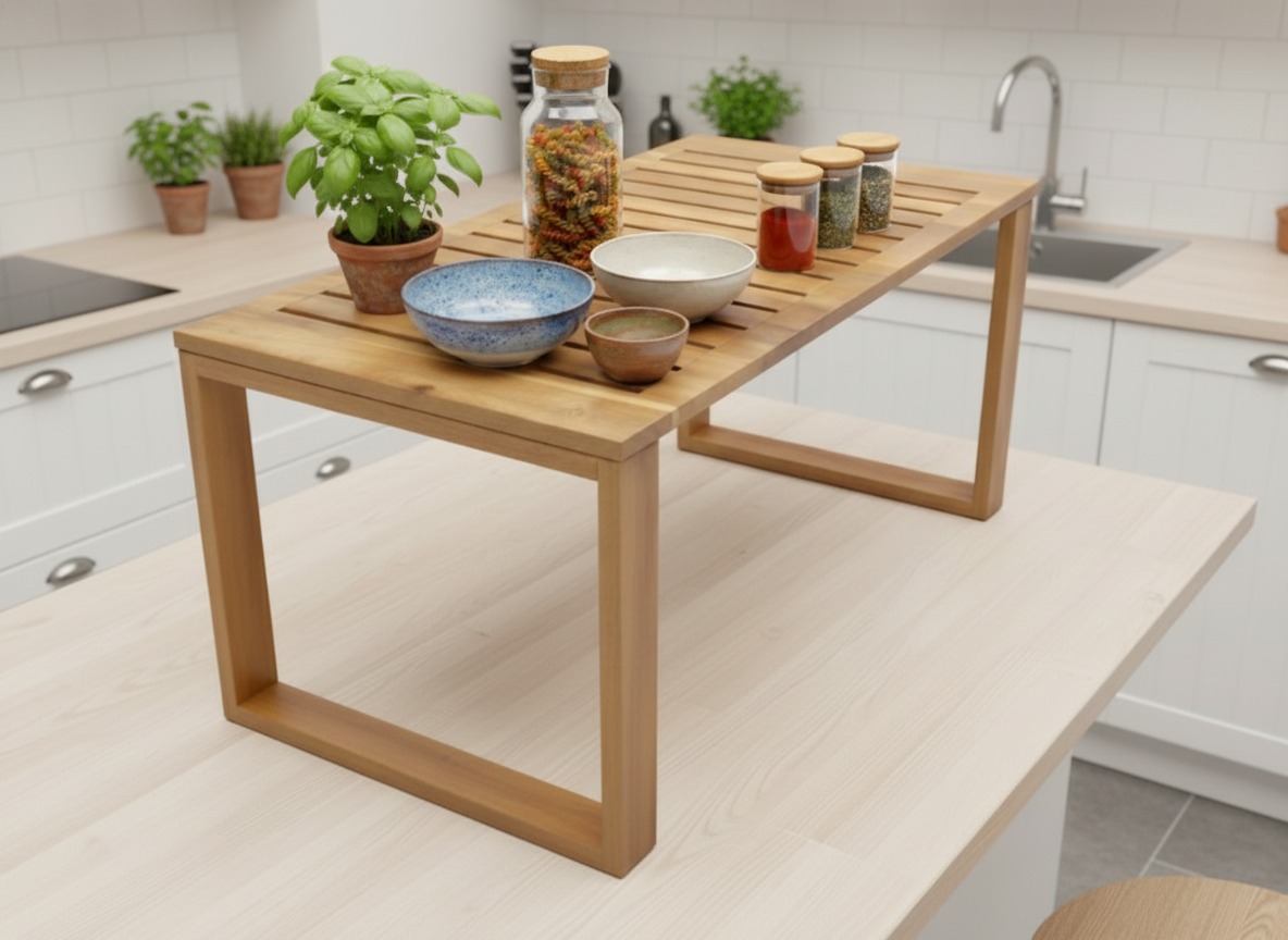 Acacia Wood Kitchen Shelf Helper | Sustainable EU & US Design