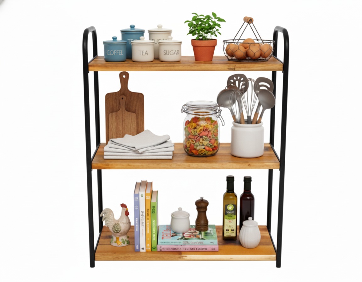 Acacia Wood 3-Tier Kitchen Shelf | Wholesale Vietnam Supplier