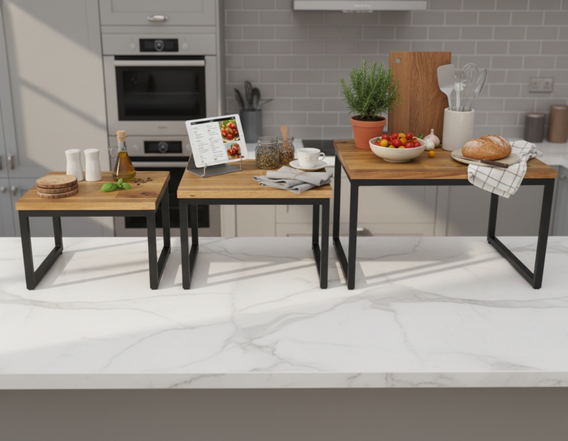 Acacia Wood & Metal Nesting Tables | US & EU Furniture Supplier