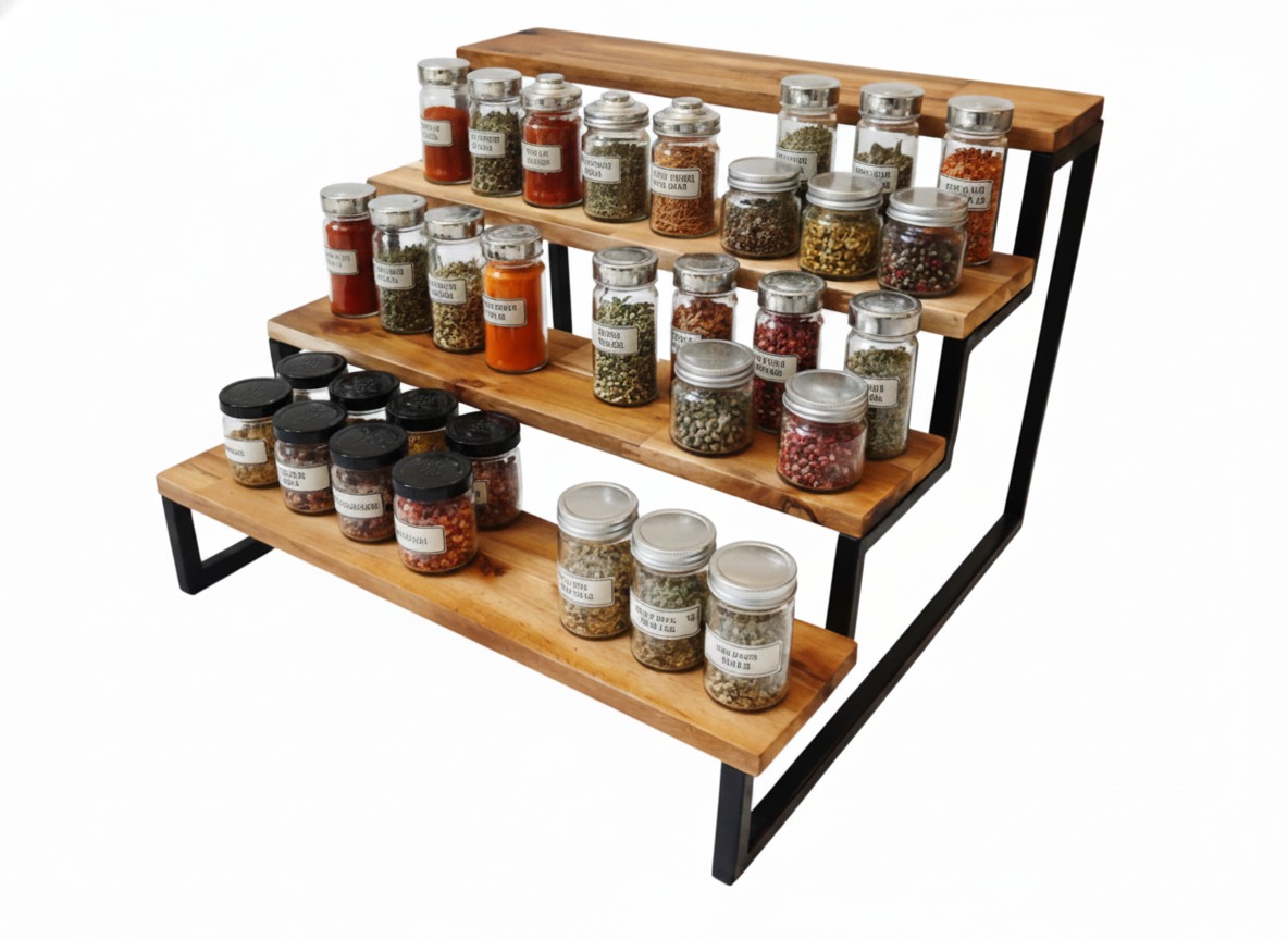 Acacia Wood 4-Tier Display Shelf | US & EU Retail Solutions