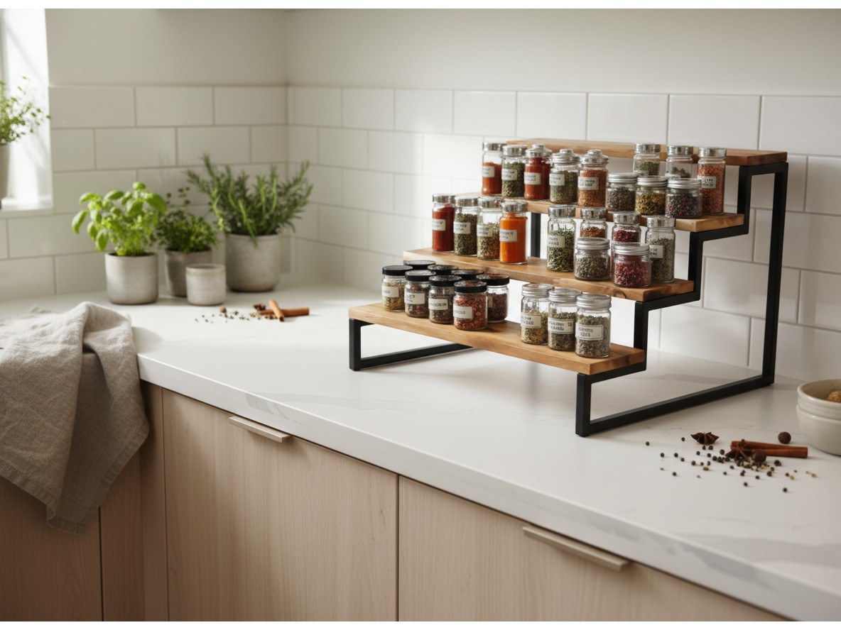 Acacia Wood 4-Tier Display Shelf | US & EU Retail Solutions