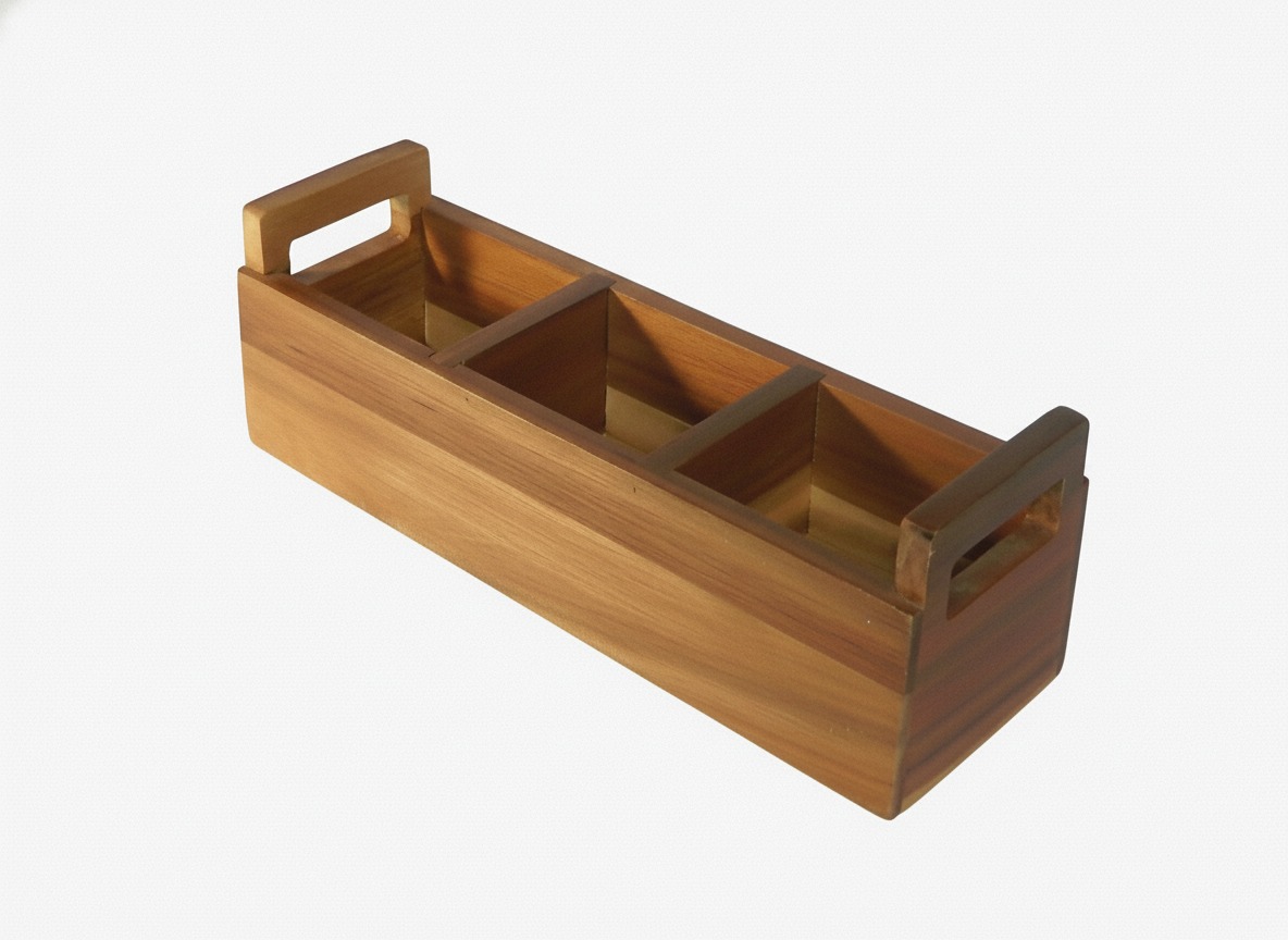 Acacia wood caddy