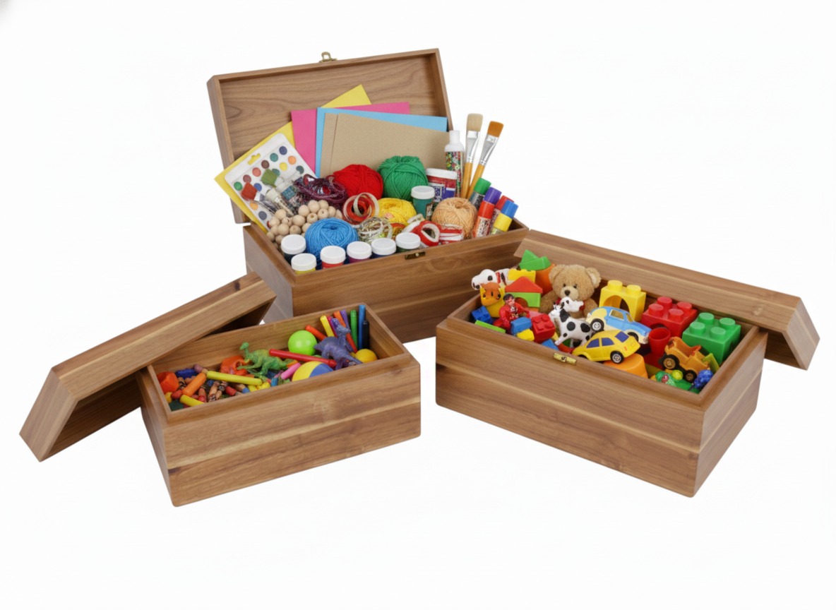 Acacia Wood Storage Boxes - Set of 3 | US & EU Wholesale