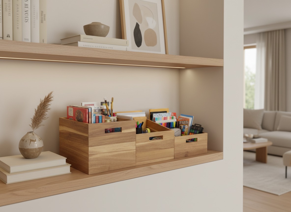 Acacia Wood Storage Bins Set | Wholesale US & EU Markets