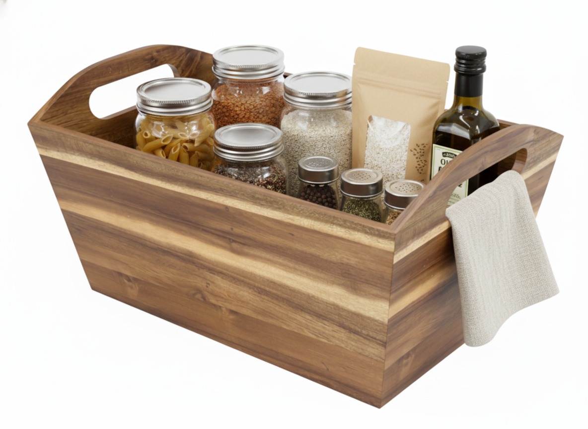 Acacia Wood Storage Bin | Premium Organizers USA & EU