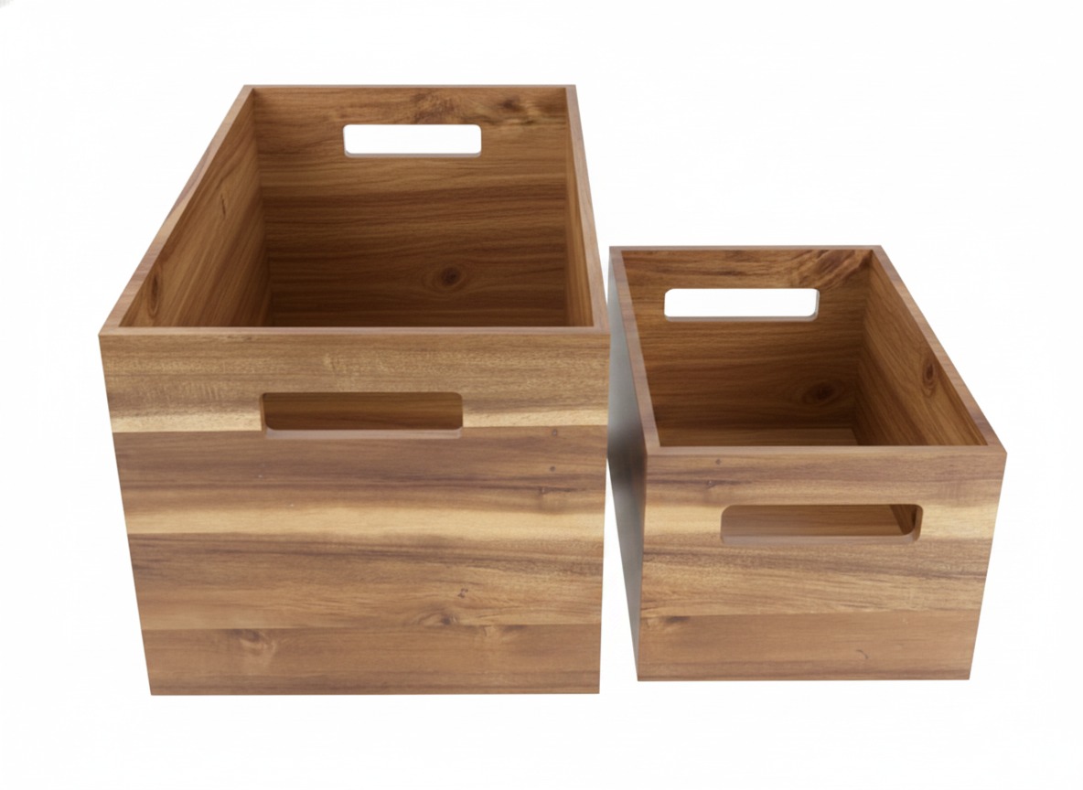 Acacia Wood Storage Bins - Organize with Style (US/EU)
