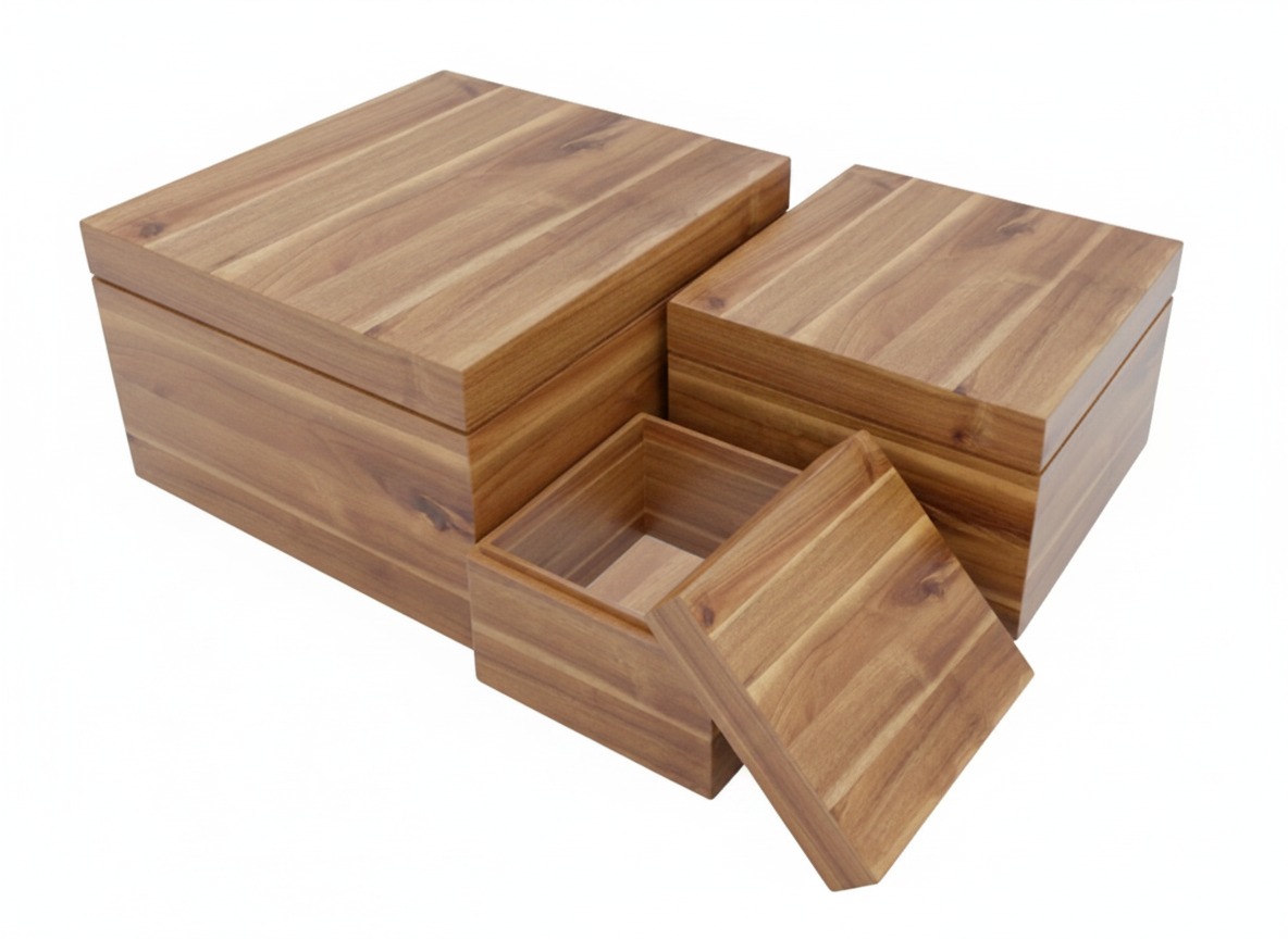 Acacia Wood Lidded Storage Bins | Wholesale Vietnam Export