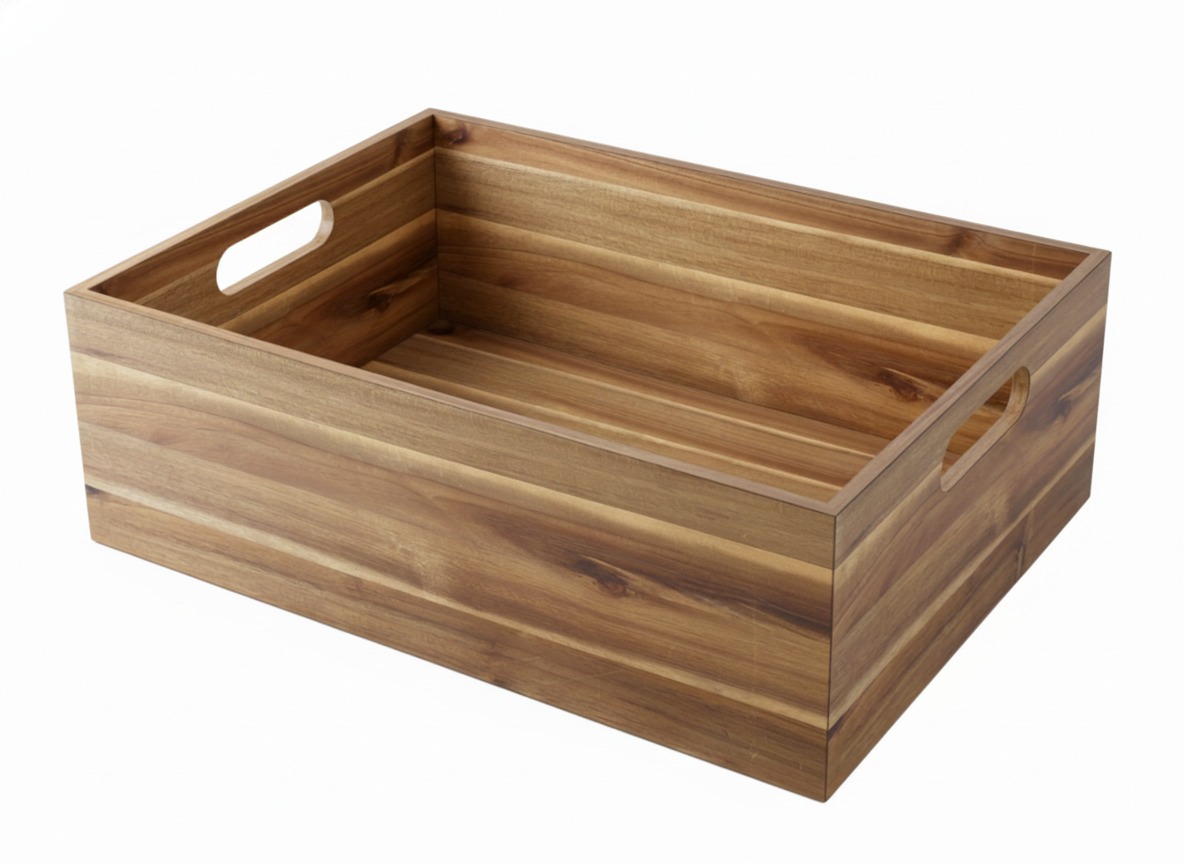 Acacia Wood Storage Bin | Home Organizer US & EU
