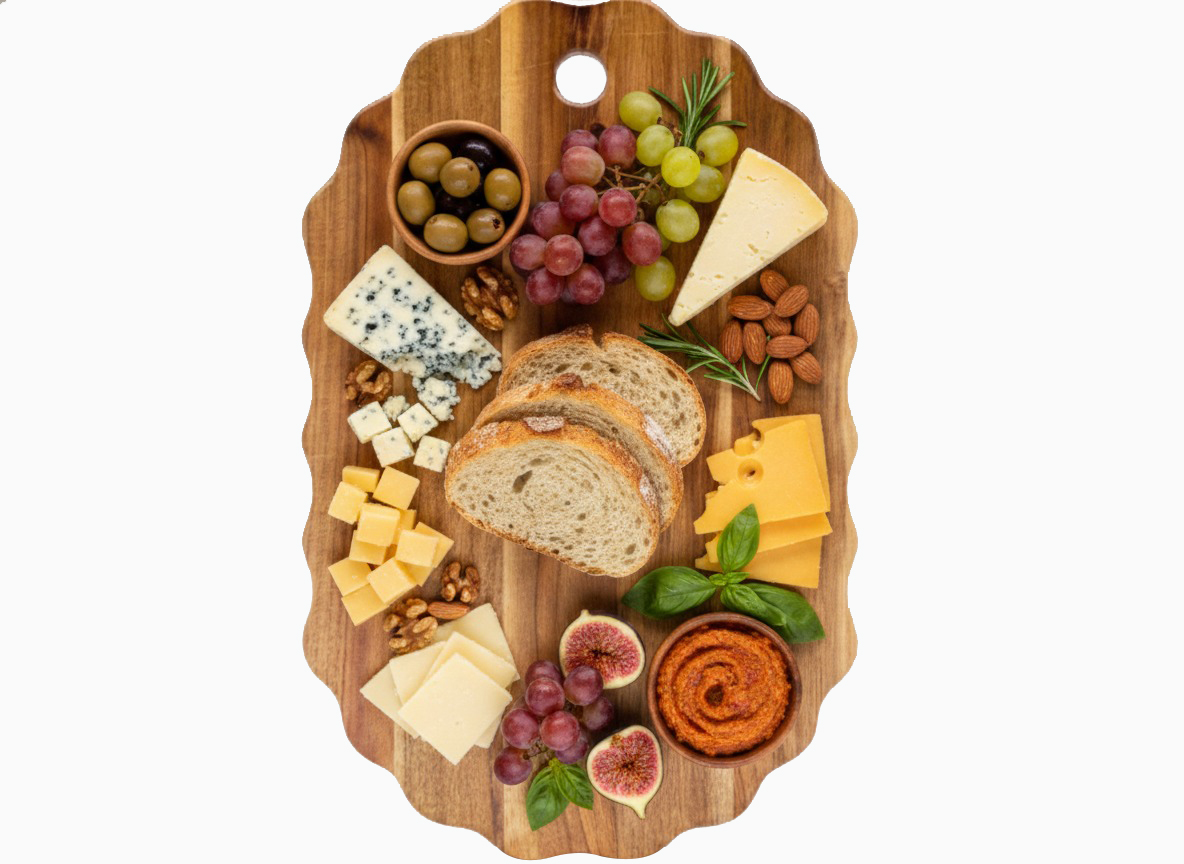 Professional-grade Acacia Scalloped Cutting Board