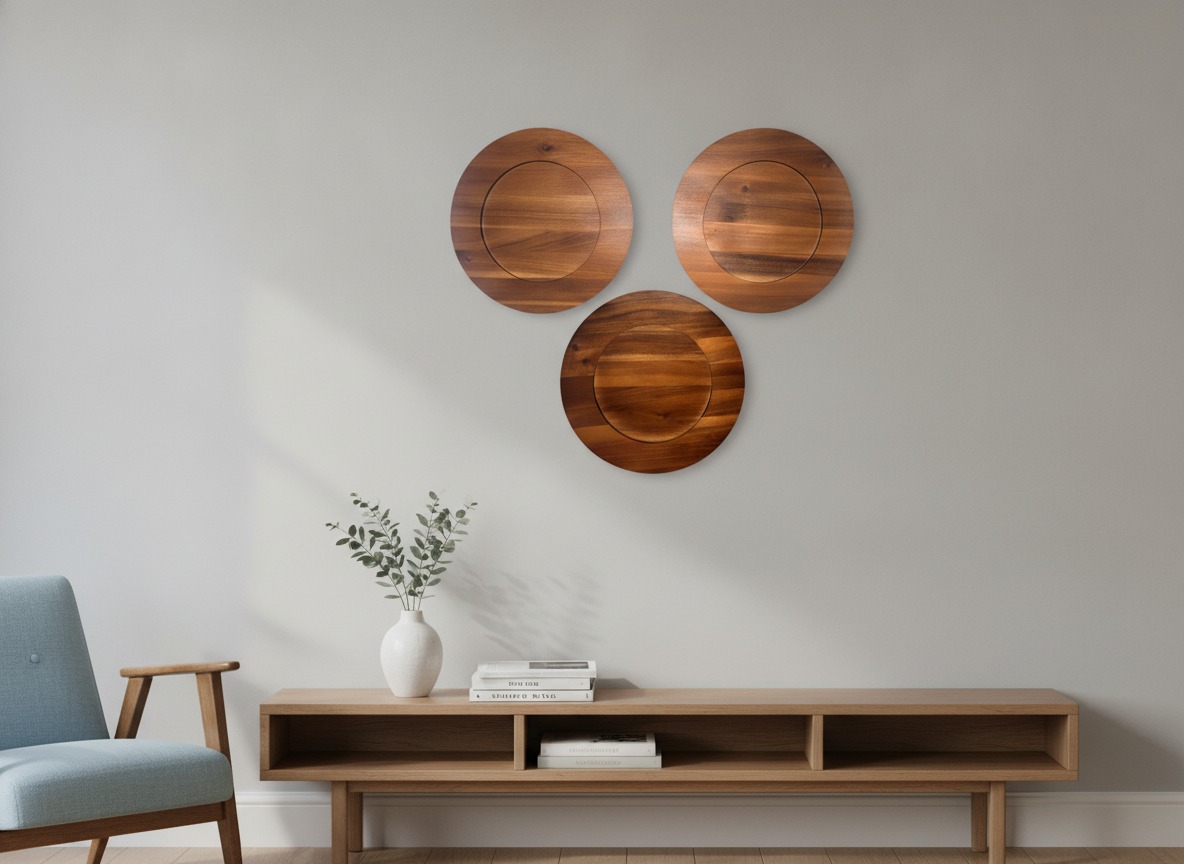 Exquisite Round Acacia Wood Wall Decor Set | Vietnam Factory