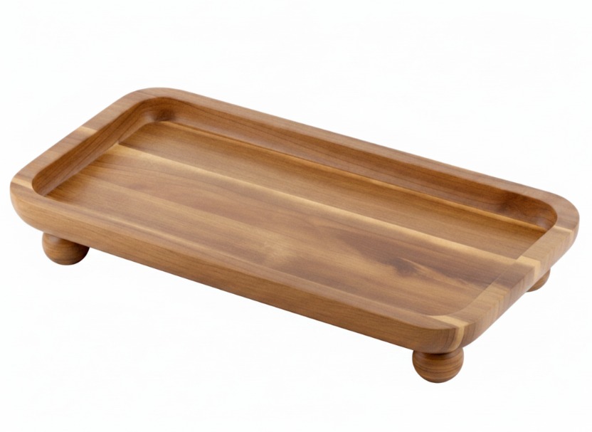 Premium Acacia Footed Platter | Wholesale Wood Riser