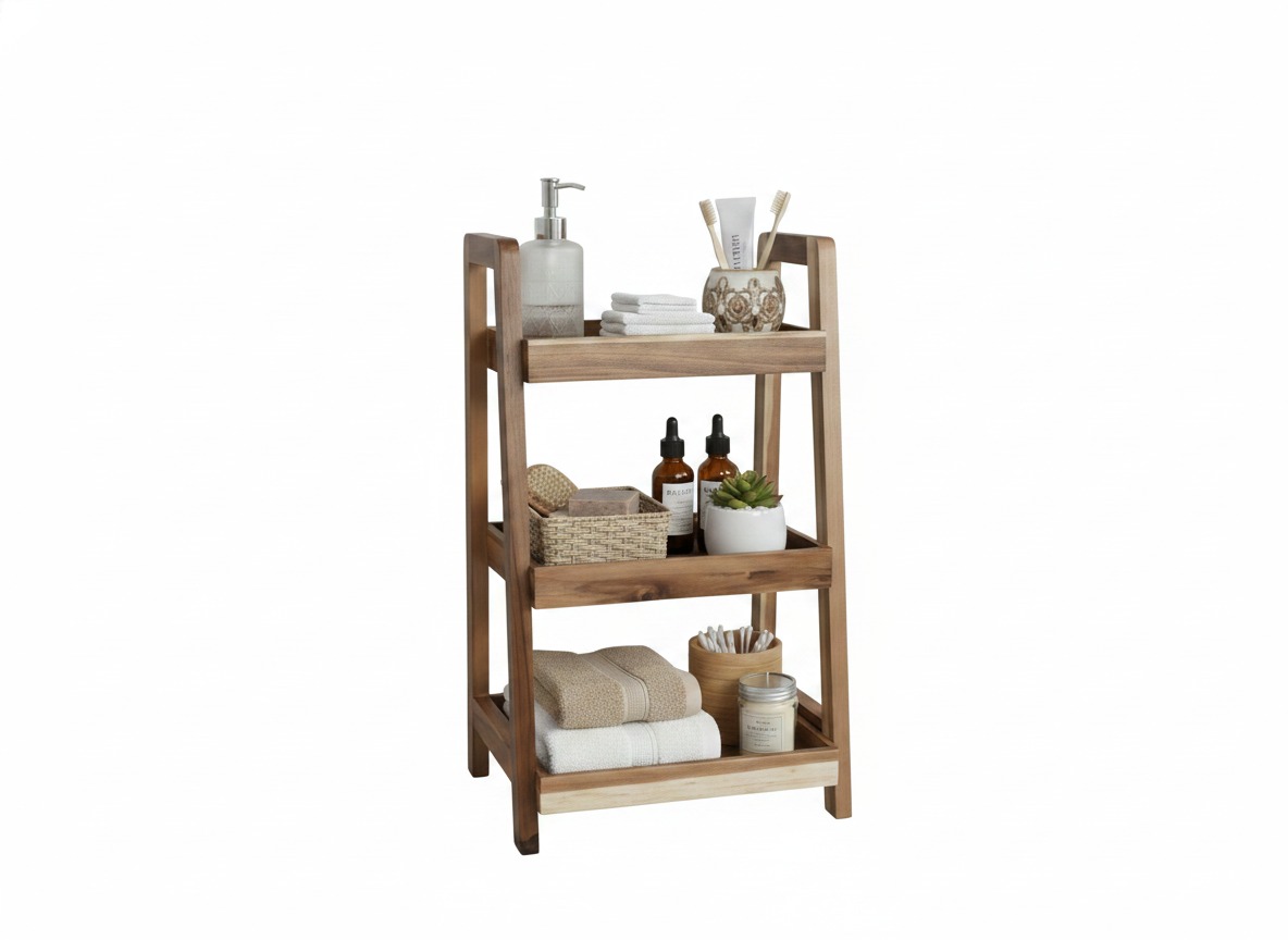 Acacia Wood Bath Shelf - Storage Solutions for US & EU
