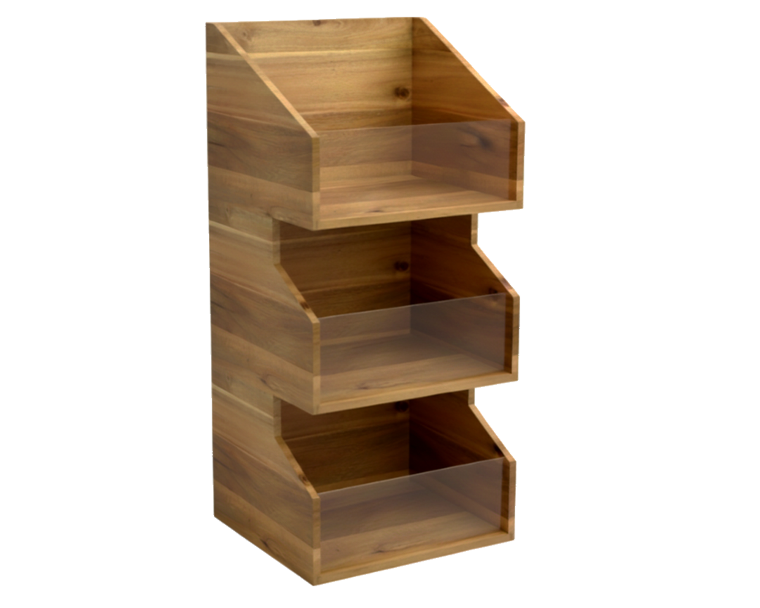 Acacia Wood 3-Tier Display Shelf - Wholesale US & EU