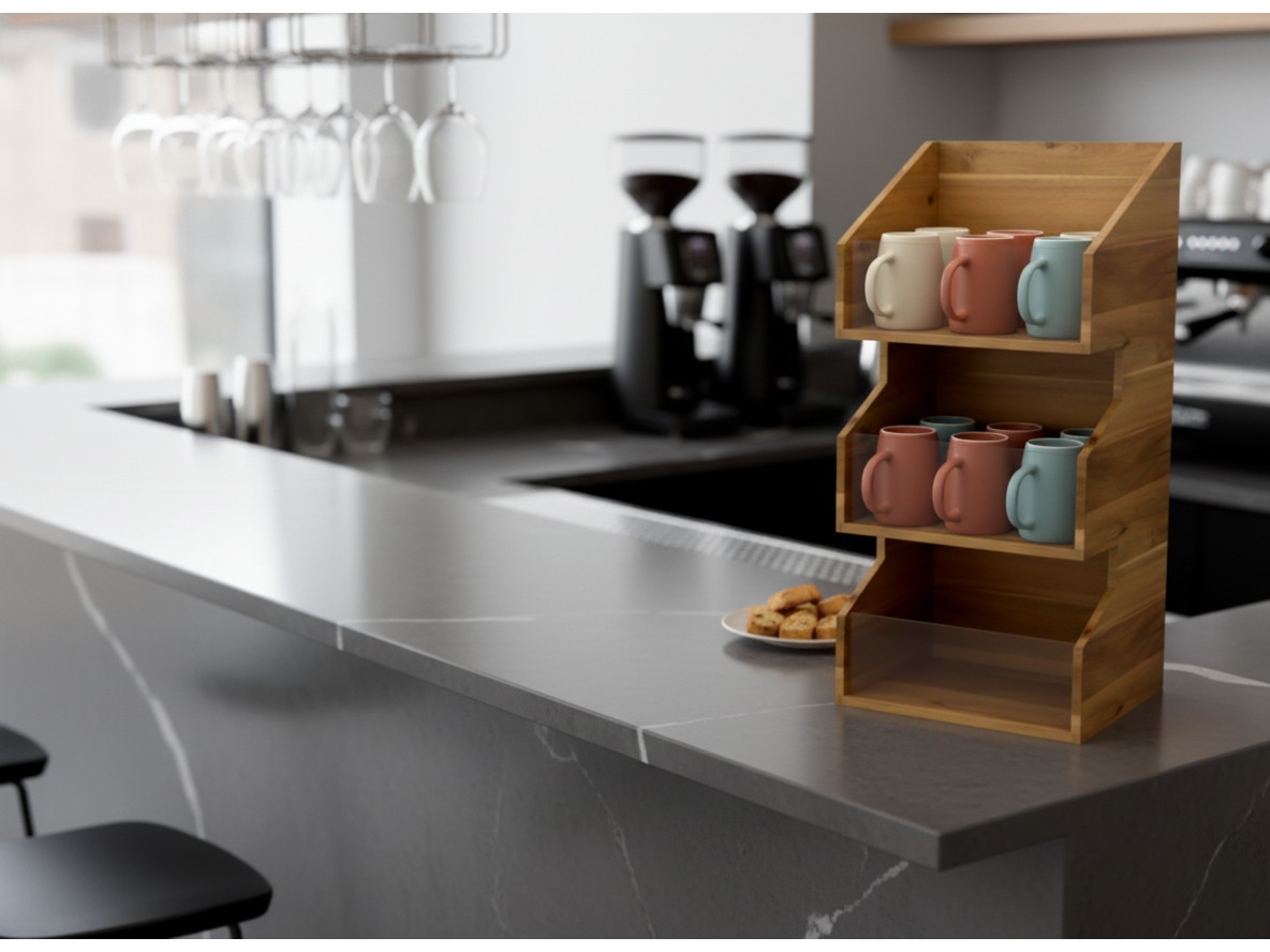 Acacia Wood 3-Tier Display Shelf - Wholesale US & EU