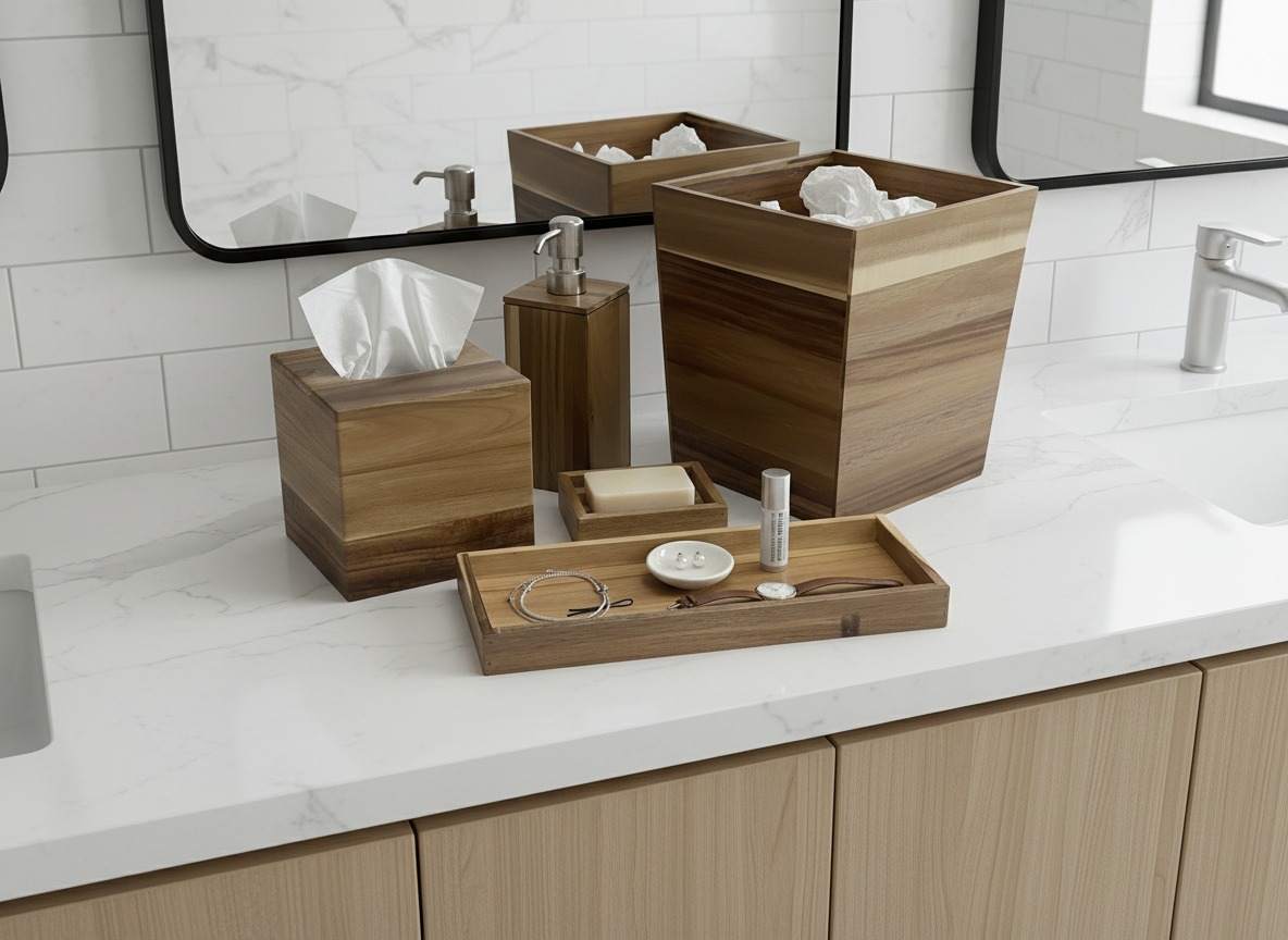 Acacia Wood Bathroom Set | Sustainable Decor - US/EU Wholesale