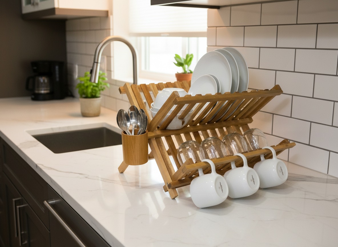 Acacia Dish Drying Rack | Sustainable Wood Kitchenware US/EU