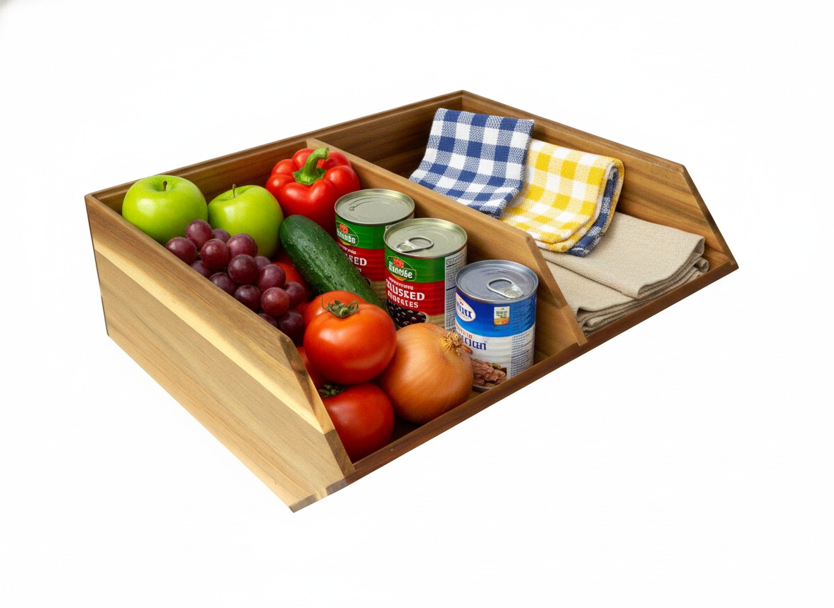 Premium Acacia divided Pantry Bins for Organized Living