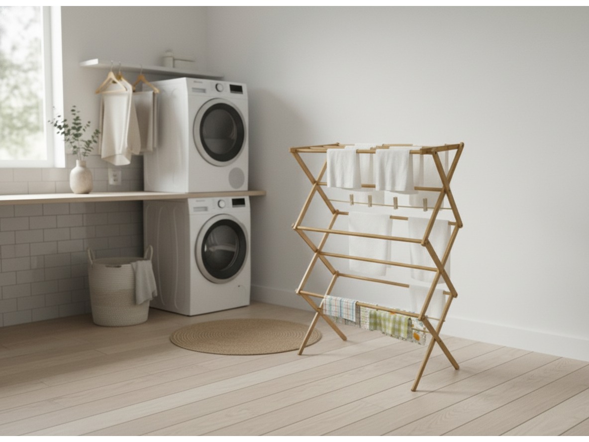 Acacia Wood Drying Rack - Sustainable Laundry | USA & EU