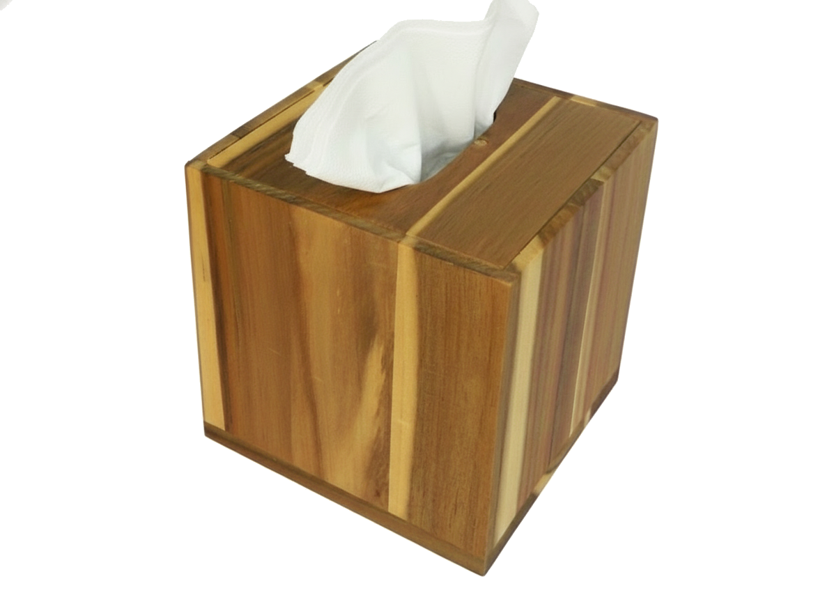 Acacia Wood Tissue Box Cover - Sustainable Decor | USA & EU