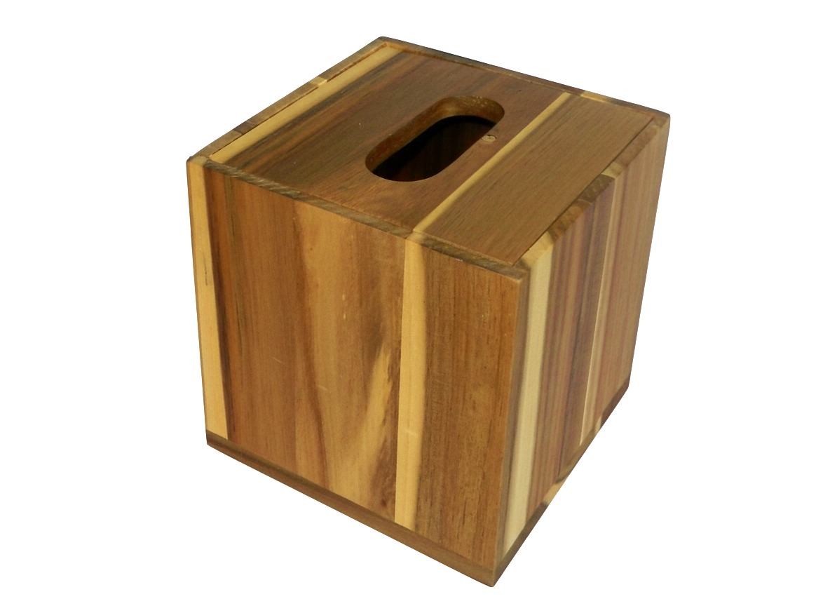 Acacia Wood Tissue Box Cover - Sustainable Decor | USA & EU