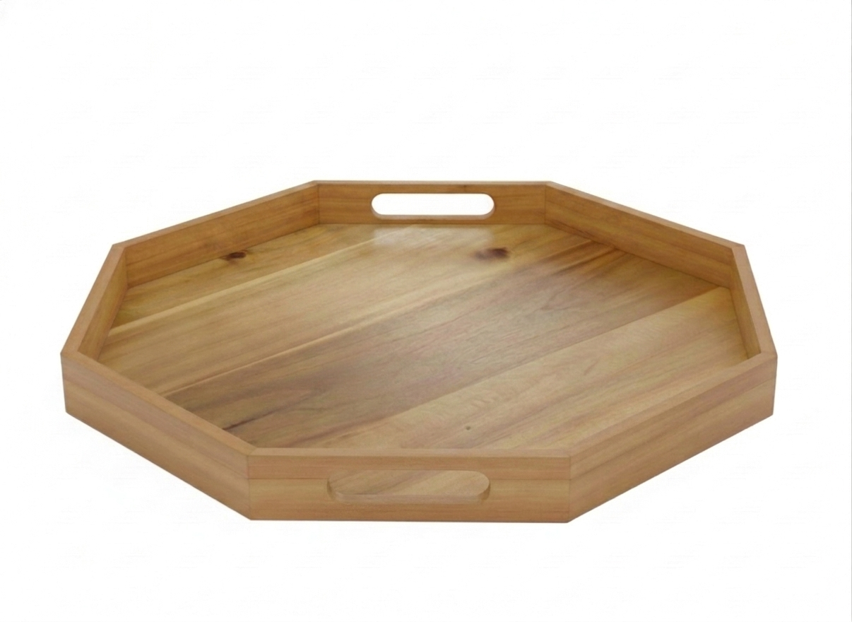 Superior Acacia Wood Octagonal Tray | US & EU Kitchenware