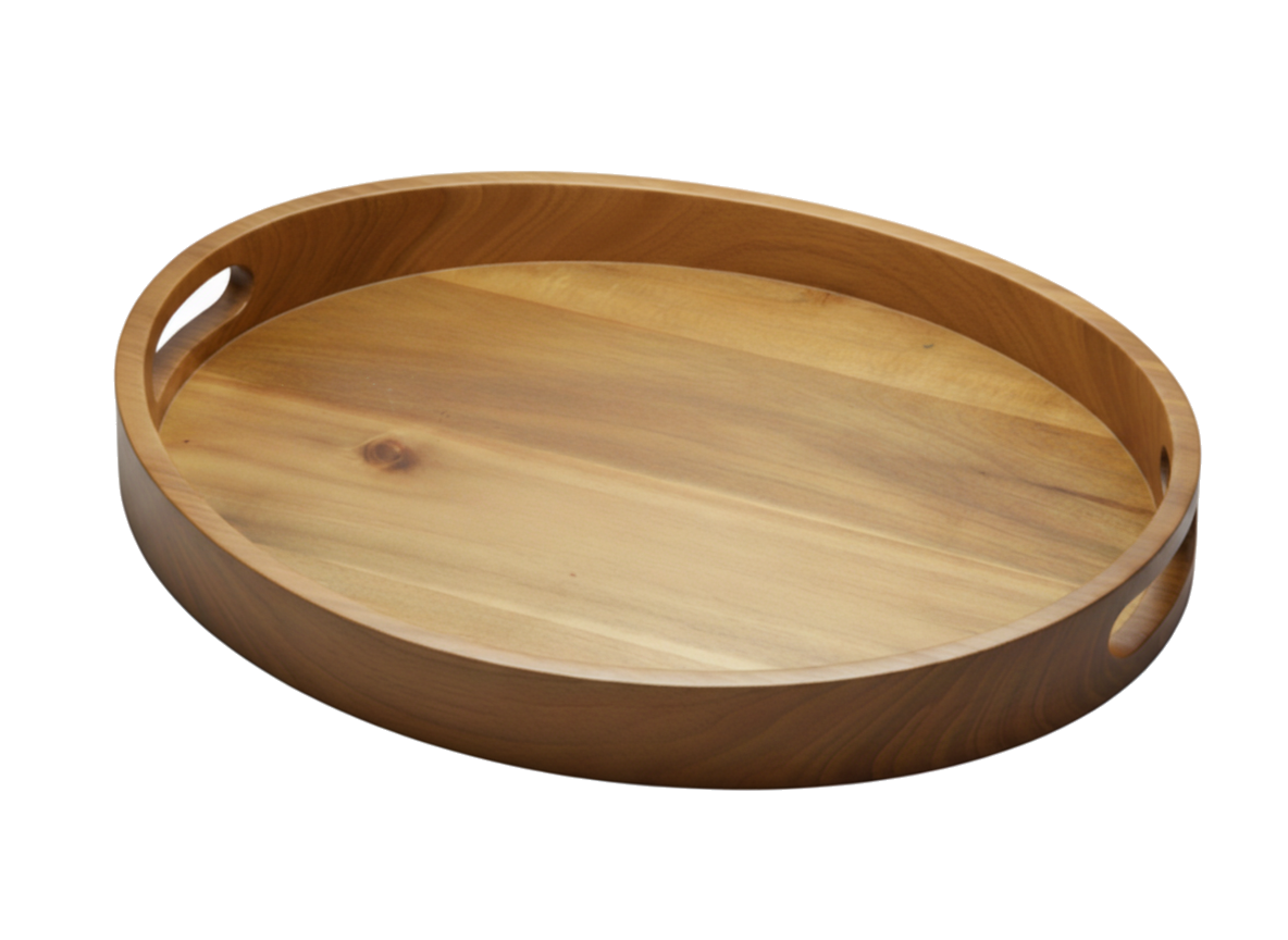 Exquisite Acacia Wood Serving Tray with Handles - USA & EU