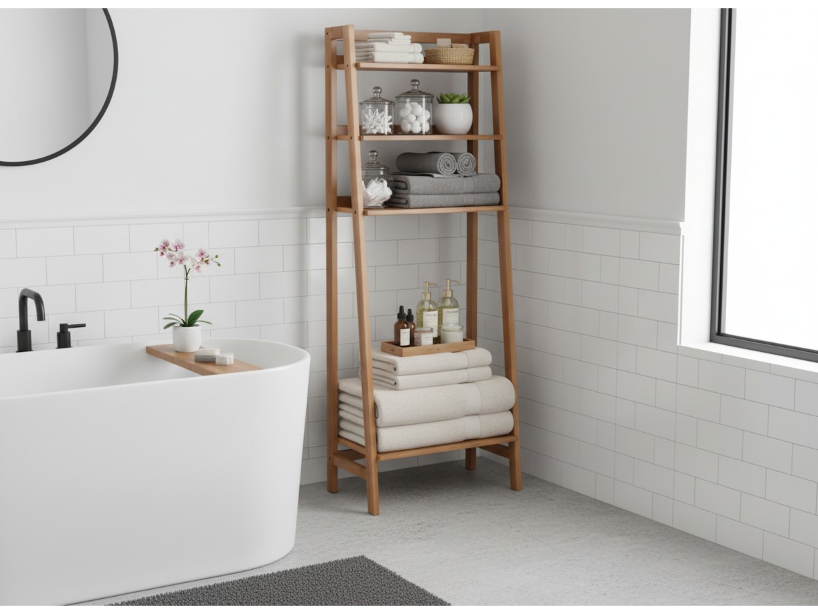 Bamboo Over-Toilet Shelf | Bathroom Storage | US & EU