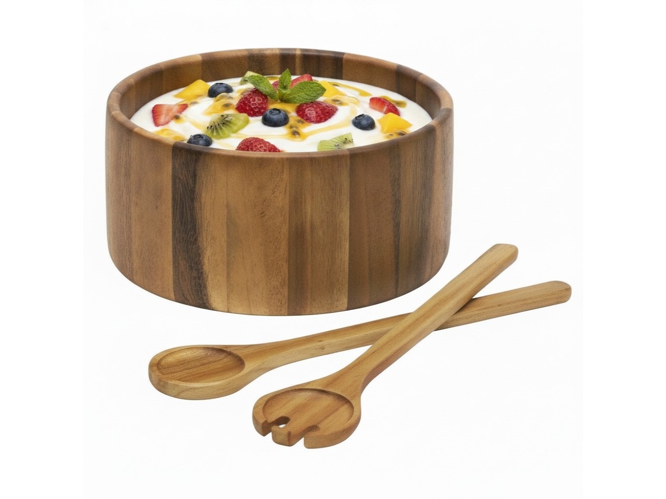 Acacia Wood Salad Bowl Set - Premium Kitchenware US/EU