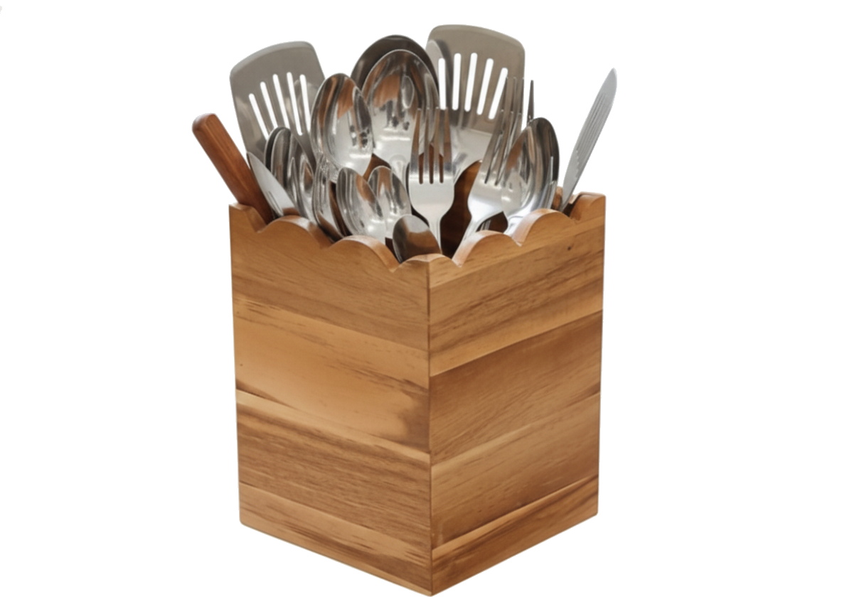 Acacia Wood Utensil Holder | Vietnam Wholesale | Eco-Friendly
