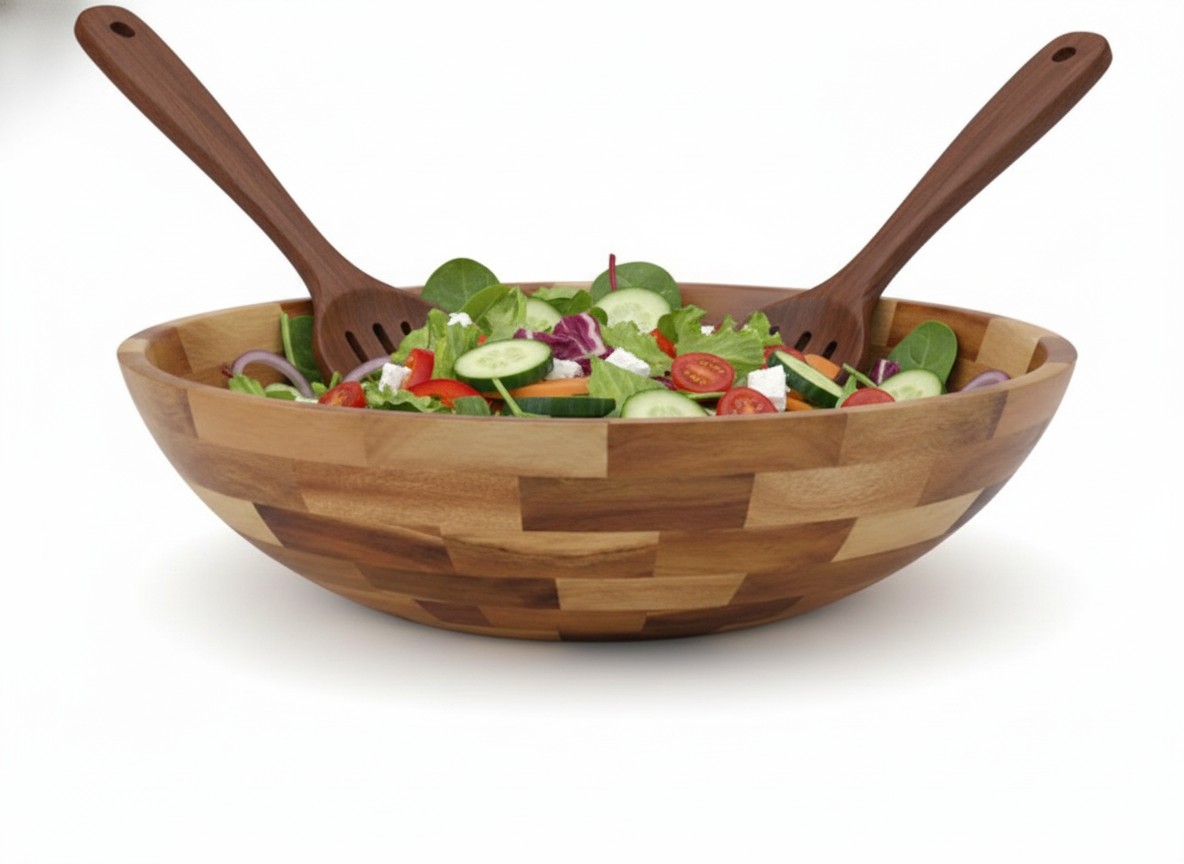 Acacia Wood Salad Bowls Wholesale - US & EU Market Supplier