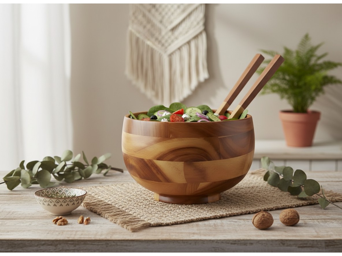 Acacia Wood Serving Bowl | Durable Kitchenware US & EU