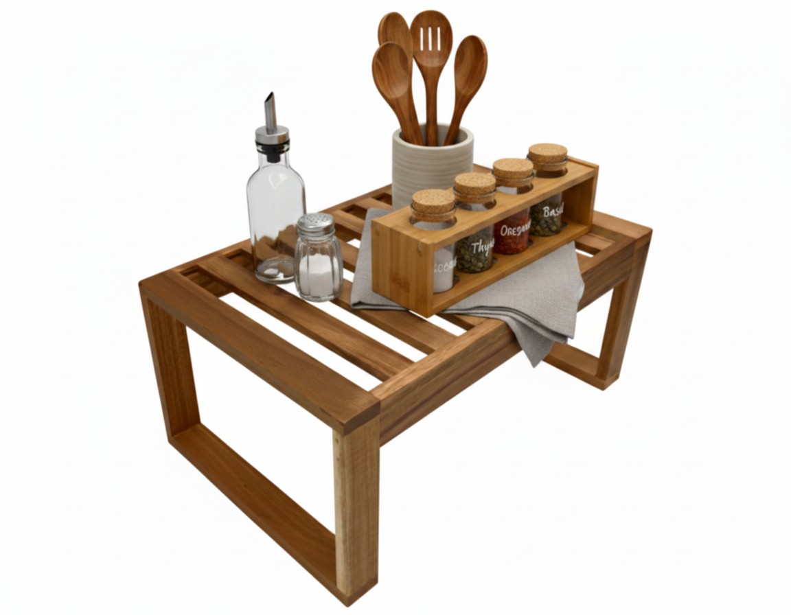 Acacia Wood Kitchen Shelf Helper | US & EU Stock