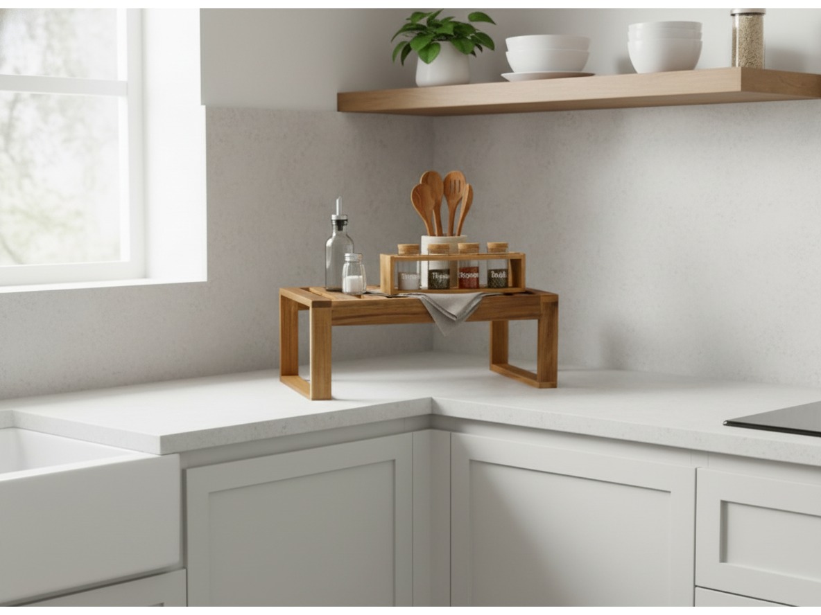 Acacia Wood Kitchen Shelf Helper | US & EU Stock