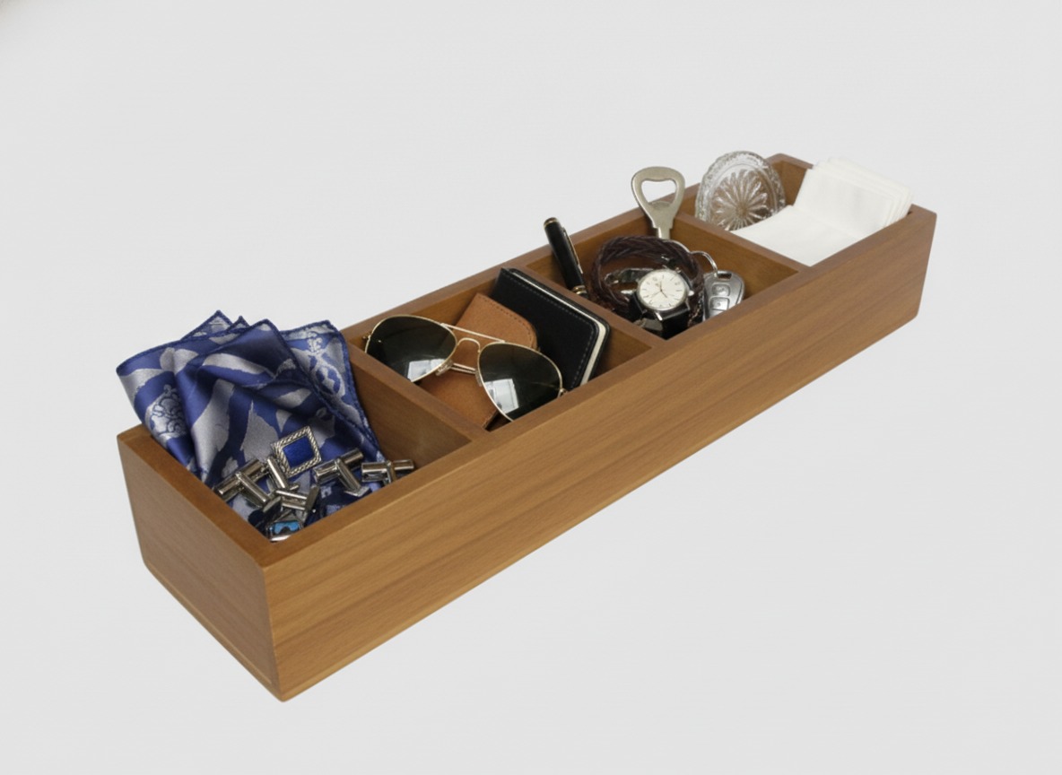 Acacia Wood Divided Organizer - Wholesale US & EU Markets